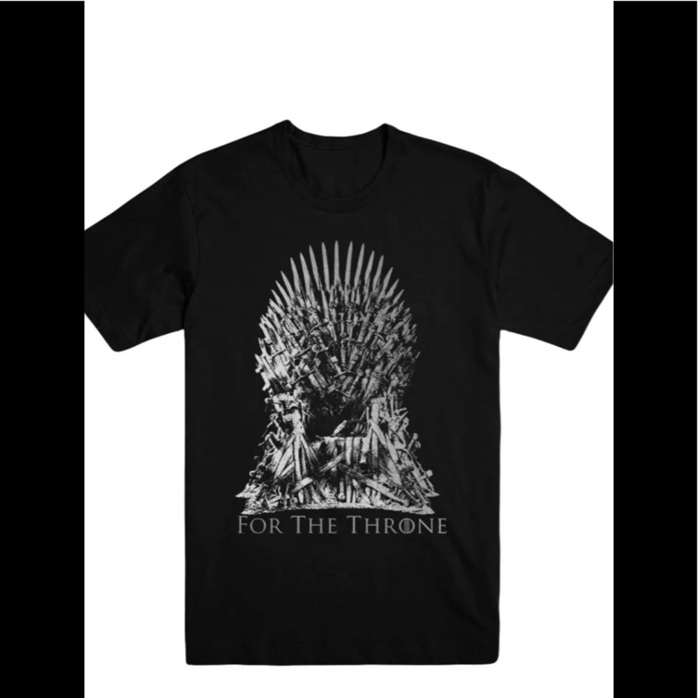 NIB Game of Thrones “For the Throne” Black T-Shirt, Size M